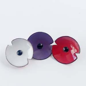 Anzac Range: Anzac Enamel Poppy Brooch - Large (3 colours to choose from)
