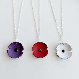 Anzac Range: Anzac Enamel Poppy Pendant - Large (choose from three colours)