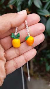NEW!! Glass Art - Tropical Fruit: Mango or Pineapple Pendants