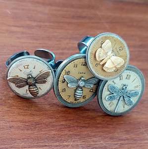New Season Styles: NEW!! Watchface adjustable rings with garden bugs