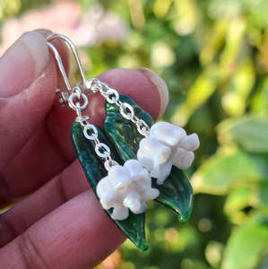 NEW! Glass Art Lily of the valley earrings