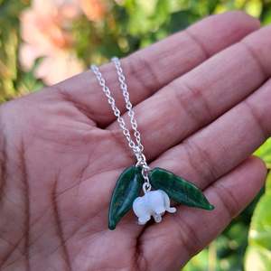 Glass Art: NEW! Glass Art Lily of the valley necklace