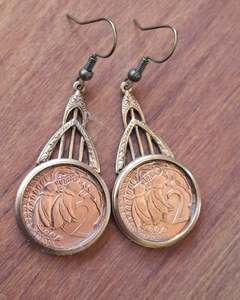 NEW! Re-minted ornate two cent earrings