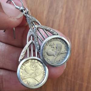 NEW! Re-minted ornate threepence earrings