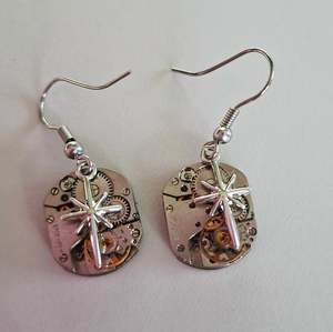 NEW! Matariki collection - Timepiece earrings with silver stars
