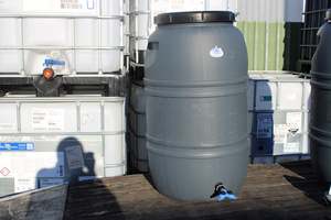 WATER BUTT DRUM BARREL LIGHT GREY 220 LITRE WITH SCREW LID & DOUBLE TAP - Ra&hellip;