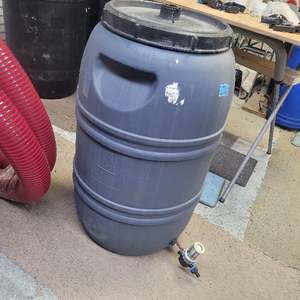 WATER BUTT DRUM BARREL LIGHT GREY 220 LITRE WITH SCREW LID & FILTERED TAP - &hellip;