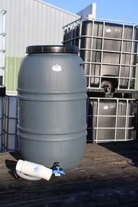 WATER BUTT LIGHT GREY 220 LITRE WITH SCREW LID with DIVERTER - RainHarvest and Services