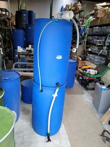 WATER BUTT TWO CLOSED TOP BLUE DRUM 400 LITRE VERTICAL SYSTEM without DIVERTER -&hellip;