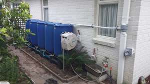 Products: WATER BUTT, RAIN TANK, 1000 LITRE 5 X 200 LITRE GARDEN GRADE DRUM KIT. NO DIVERTER - RainHarvest and Services