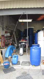 Products: WATER DRUM 200 L PRESSURISED WITH HOSE TAPS - RainHarvest and Services