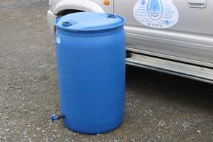 Products: WATER STATION DRUM. 200 LITRE. BLUE WITH SNAP TAP. FOOD GRADE. FOR HAND WASHING ETC - RainHarvest and Services