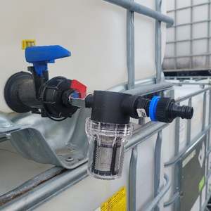Products: NW50 IBC ADAPTOR WITH 15mm BALL VALVE & FILTER BOWL & HOSE CONNECTOR - RainHarvest and Services