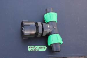 NW50 IBC ADAPTOR CAP + 40mm T Junction HOSE CONNECTOR - RainHarvest and Services