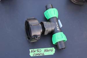 NW50 IBC COARSE THREAD CAP + 25mm 'T' HOSE CONNECTOR - RainHarvest and Services