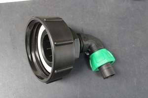 S100 X 8 COARSE IBC THREAD WITH 25MM BEND HOSE CONNECTOR - RainHarvest and Services