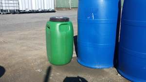 50 LITRE GREEN PLASTIC DRUM. SCREW LID. FOOD GRADE. NO STOCK - RainHarvest and Services