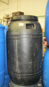 DRUM BARREL BLACK PLASTIC 220 LITRE WITH 2 PIECE SCREW LID. food grade - RainHar&hellip;