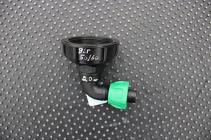 Products: BSP50 IBC ADAPTOR CAP WITH 20mm 90 DEGREE BEND HOSE CONNECTOR - RainHarvest and Services