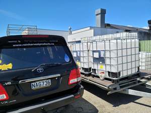 Products: IBC TANK. POD. TOTE. CUBE. 1000L Caged. FOOD GRADE (LACTIC ACID), NO STOCK - RainHarvest and Services