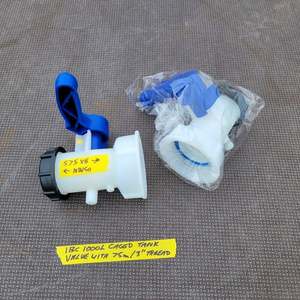 Products: IBC TANK replacement VALVE. S75 X 6 / 3 INCH COARSE THREAD. HAS NW50 END THREAD - RainHarvest and Services