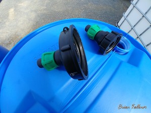 Products: S100 X 8 COARSE THREAD IBC CAP WITH 20MM HOSE CONNECTOR - RainHarvest and Services