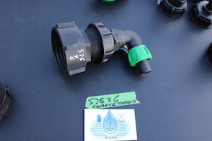 S75 X 6 COARSE THREAD IBC ADAPTOR WITH 25MM BEND HOSE CONNECTOR - RainHarvest and Services