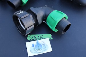 S75 X 6 COARSE THREAD IBC ADAPTOR WITH 50MM BEND HOSE CONNECTOR - RainHarvest and Services