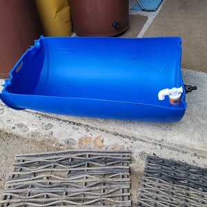 WATER TROUGH. 90 LITRE WITH FLOAT VALVE AND HOSE CONNECTOR. - RainHarvest and Services