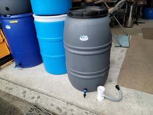 WATER BUTT DRUM BARREL LIGHT GREY 220 LITRE WITH SCREW LID & SINGLE TAP. Foo&hellip;