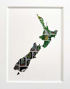 Kiwiana: NZ Map, 11x14 inches