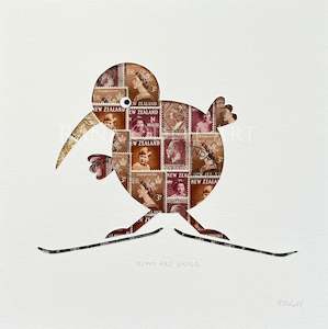 Birds: Kiwi Pro Skier, 8x8 inches