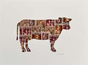 Farm Animals: Cow - NZ stamps, 6x8 inches