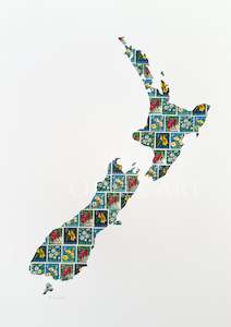New Zealand Flower Map, A3 Print