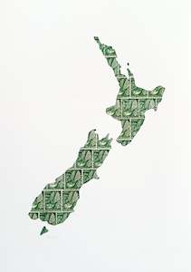 Products: New Zealand Fantail Map, A4 Print