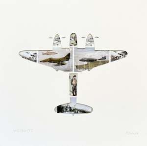 Mosquito plane - NZ stamps, 8x8 inches