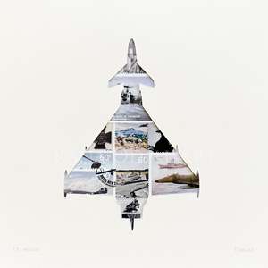 Products: Typhoon plane - NZ stamps, 8x8 inches