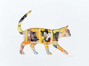 Animals: Cat - yellow, 6x8 inches