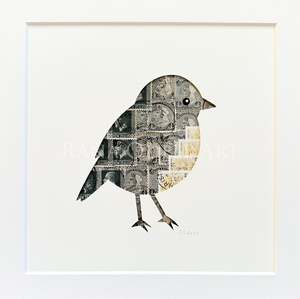 Animals: Kakaruwai (South Island Robin), 8x8 inches