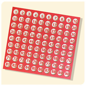 Products: Check Numbers 1-90 Ranford Bingo NZ