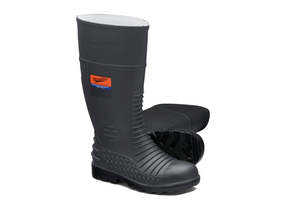 Blundstone Work Boots: Blundstone Gumboot, Grey safety toe cap, steel midsole 024