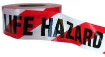 Safety Tapes: Safety Tape. LIFE HAZARD DO NOT ENTER