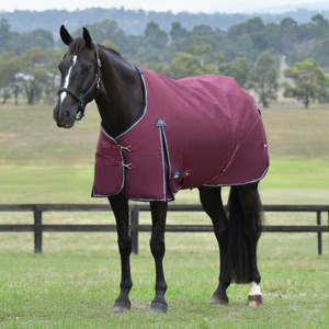 Rugs: ComFiTec Essential Turnout Standard Burgundy/Navy - 220G