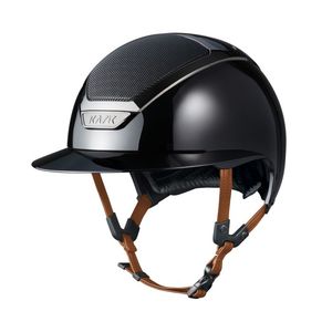 Helmets: Star Lady Pure Shine - Black w Light Brown Leather Harness