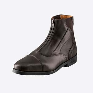 Footwear: Taurus Front Zip Short Riding Boots - Brown