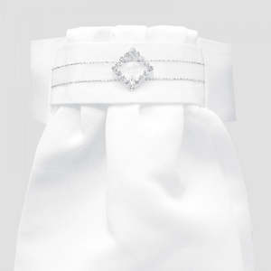 Showing Competition Accessories: Deluxe Ready-Tied Stock Diamante Diamond White