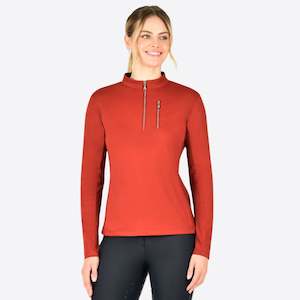 Clothing: Reno Long Sleeve Riding Top - Red Ochre