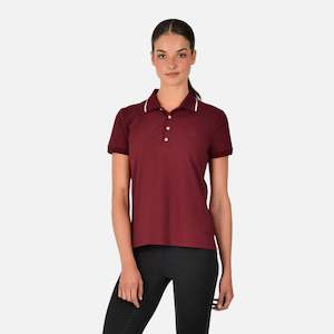 Cotton Pique Short Sleeve Polo - Cabernet