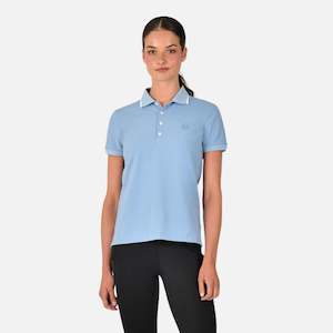 Cotton Pique Short Sleeve Polo - Blue Fog