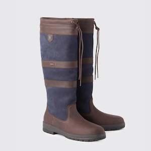Footwear: Galway SlimFit Country Boot - Navy / Brown